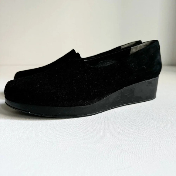robert clergerie Black stretch Minimalist Slip on  Loafers w small Wedge 41 - Picture 1 of 7
